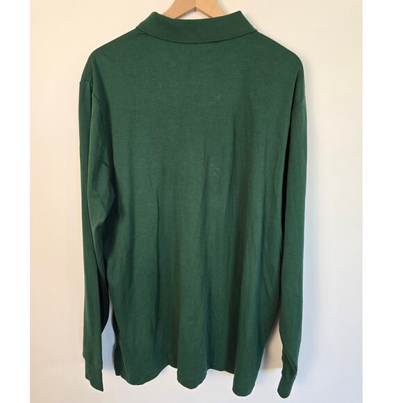 Polo Ralph Lauren Men’s Green Long Sleeve Polo Shirt Size XL Classic Logo - Picture 2 of 3